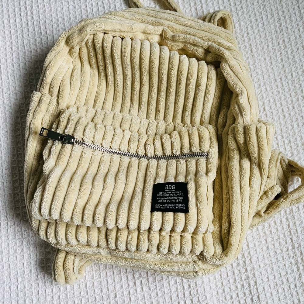 BDG Cream Corduroy Backpack